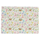 Grillige Pastel Paashaas & Bloempatroon Groot Cadeauzakje (Achterkant)