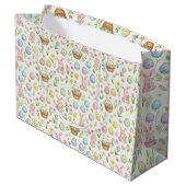 Grillige Pastel Paashaas & Bloempatroon Groot Cadeauzakje (Achterkant Gekanteld)