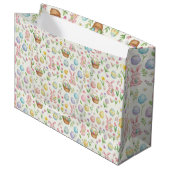 Grillige Pastel Paashaas & Bloempatroon Groot Cadeauzakje (Voorkant Gekanteld)