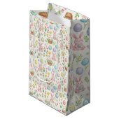 Grillige Pastel Paashaas & Bloempatroon Klein Cadeauzakje (Voorkant Gekanteld)