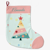 grillige pastel polka dot grote kerstsok (Voorkant)