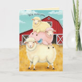 grillige pastel schaapstapel ontbreekt je goed kaart (Voorkant)