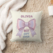 Grillige Pastel Strik "Beste Cadeau Ooit" Kussen (Deken)