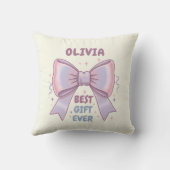 Grillige Pastel Strik "Beste Cadeau Ooit" Kussen (Achterkant)