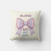 Grillige Pastel Strik "Beste Cadeau Ooit" Kussen (Voorkant)