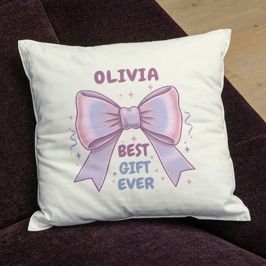 Grillige Pastel Strik "Beste Cadeau Ooit" Kussen