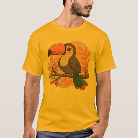 Grillige Pastel Toekan T-shirt (Voorkant)