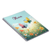 Grillige Pastel Vlindertuin Notitieboek (Rechterzijde)