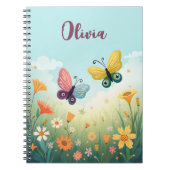 Grillige Pastel Vlindertuin Notitieboek (Voorkant)