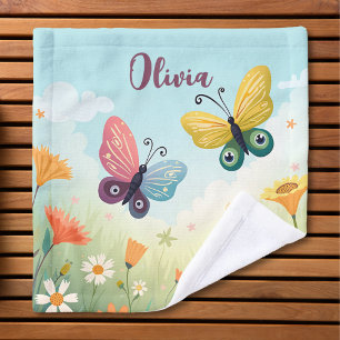 Grillige Pastel Vlindertuin Washandje