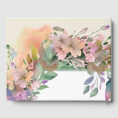 Grillige Pastel Waterverf Wilde Bloemen Bruiloft Gastenboek (Achterkant)