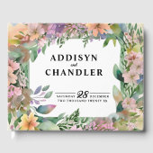 Grillige Pastel Waterverf Wilde Bloemen Bruiloft Gastenboek (Voorkant)