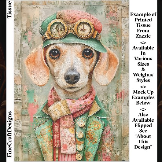 Grillige Pastelkleurige Geklede Dachshund EB4L Dec Tissuepapier