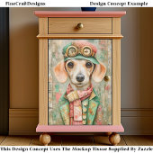 Grillige Pastelkleurige Geklede Dachshund EB4L Dec Tissuepapier