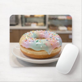 Grillige Pastelkleurige Glasglazuur Donut Muismat
