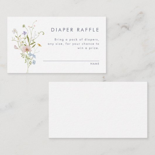 Grillige Pastelkleurige Wilde Bloemen Bruiloft Informatiekaartje (Voorkant / Achterkant)