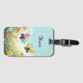 grillige pastelvlindertuin bagagelabel (Voorkant (horizontaal))