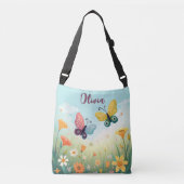 grillige pastelvlindertuin crossbody tas (Voorkant)