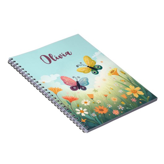 grillige pastelvlindertuin notitieboek (Rechterzijde)