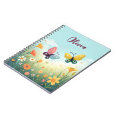grillige pastelvlindertuin notitieboek (Linkerzijde)
