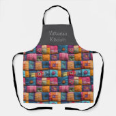 Grillige Patchwork Dekbedpatroon: Kleurrijk Ontwer Schort (Voorkant)