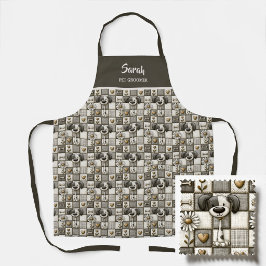 Grillige Patchwork Hond Patroon Huisdierverzorger Schort