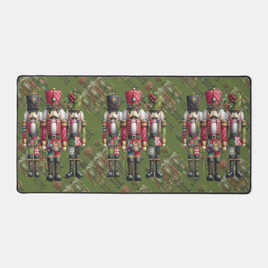 Grillige Patchwork Kerst Notenkraker Trio Bureaumat (Voorkant)