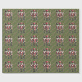 Grillige Patchwork Kerst Notenkraker Trio Cadeaupapier (Vlak)