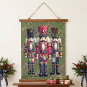 Grillige Patchwork Kerst Notenkraker Trio Hangend Wandkleed