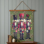 Grillige Patchwork Kerst Notenkraker Trio Hangend Wandkleed