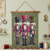 Grillige Patchwork Kerst Notenkraker Trio Hangend Wandkleed