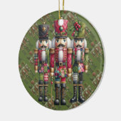 Grillige Patchwork Kerst Notenkraker Trio Keramisch Ornament (Links)