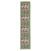 Grillige Patchwork Kerst Notenkraker Trio Korte Tafelloper (Voorkant)