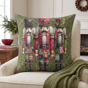 Grillige Patchwork Kerst Notenkraker Trio Kussen