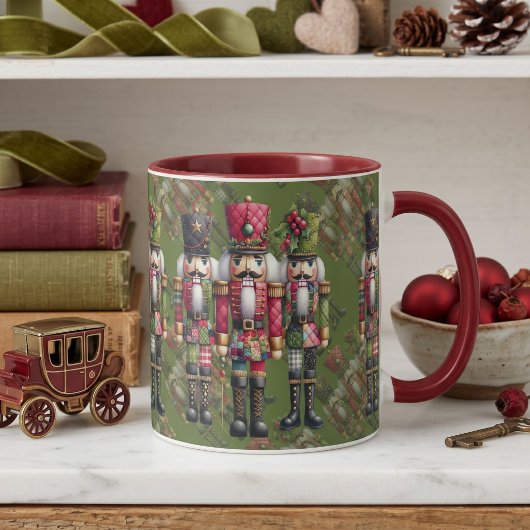 Grillige Patchwork Kerst Notenkraker Trio Mok