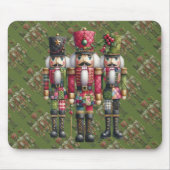 Grillige Patchwork Kerst Notenkraker Trio Muismat (Voorkant)