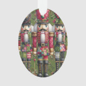 Grillige Patchwork Kerst Notenkraker Trio Ornament (voorkant)