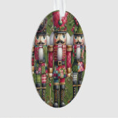 Grillige Patchwork Kerst Notenkraker Trio Ornament (voorkant)