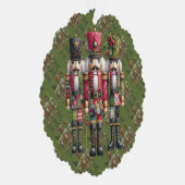 Grillige Patchwork Kerst Notenkraker Trio Ornament Kaart (Rechts)