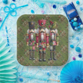 Grillige Patchwork Kerst Notenkraker Trio Papieren Bordje (Feest)