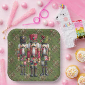 Grillige Patchwork Kerst Notenkraker Trio Papieren Bordje (Feest)