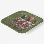 Grillige Patchwork Kerst Notenkraker Trio Papieren Bordje (Gebogen)