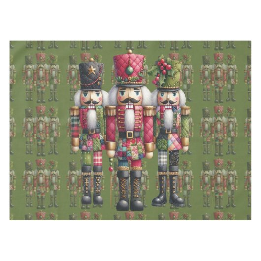 Grillige Patchwork Kerst Notenkraker Trio Tafelkleed (Voorkant (Horizontaal))