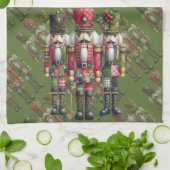 Grillige Patchwork Kerst Notenkraker Trio Theedoek (Gevouwen)