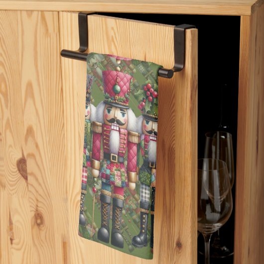 Grillige Patchwork Kerst Notenkraker Trio Theedoek (Derde Gevouwen)
