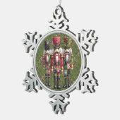 Grillige Patchwork Kerst Notenkraker Trio Tin Sneeuwvlok Ornament (Rechts)