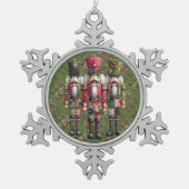 Grillige Patchwork Kerst Notenkraker Trio Tin Sneeuwvlok Ornament (Voorkant)