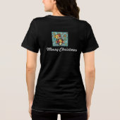 Grillige Patchwork Kerst Teddybeer Tri-Blend Shirt (Achterkant)