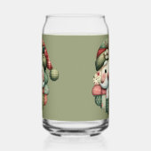 Grillige Patchwork Kerstman Folk Kerstmis Blikvorm Glas (Rechts)