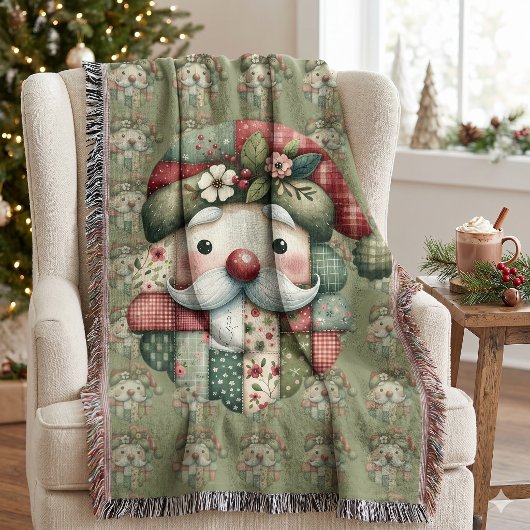 Grillige Patchwork Kerstman Folk Kerstmis Deken